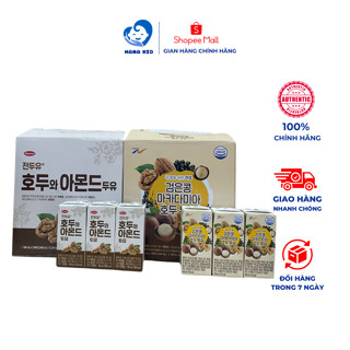 Thùng sữa hạt óc chó Hanmi- tăng chiều cao- NK Hàn Quốc - 190ml x16 (bao bì mới)