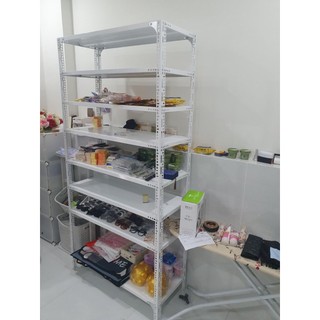 Kệ sắt v lỗ đa năng 4 tầng dài 1m x rộng 0,3m x cao 1,2m-1,5m màu trắng- đen - xám