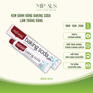 Kem Đánh Răng Baking Soda Trắng Răng Nhanh Tan Mảng Bám Không Chứa Flouride - Red Seal Toothpaste Baking Soda - 100g