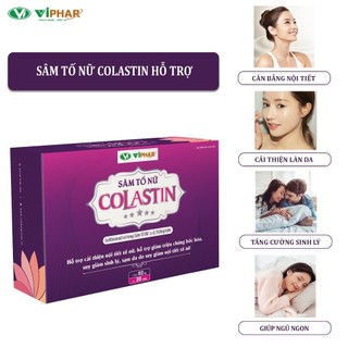   Hộp 2 Lọ x 20 Viên  Viên Uống Sâm Tố Nữ COLASTIN Cân Bằng Nội Tiết Cải Thiện Làn Da Giảm Triệu Chứng Bốc Hỏa Sạm Da. 