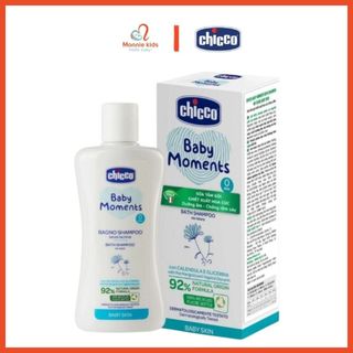 Sữa tắm gội Chicco 200ml cho bé 0m+, sữa tắm gội hoa cúc dưỡng ẩm làm mềm da - Monnie Kids