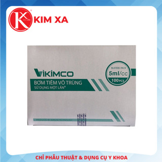 Bơm tiêm vô trùng sử dụng một lần vikimco 5ml/cc - kim 25g x 1