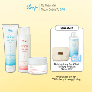 Gel tẩy tế bào chết gạo & nước cân bằng sữa gạo & kem dưỡng ẩm gạo itmf - mỹ phẩm thuần dưỡng từ gạo
