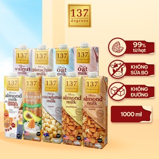 [MUA 2 LỐC TẶNG 1 GÓI KHĂN GIẤY RÚT TEMPO] Sữa Hạt 137 Degrees Ngọt Mật Hoa Dừa Không Đường Dinh Dưỡng Healthy