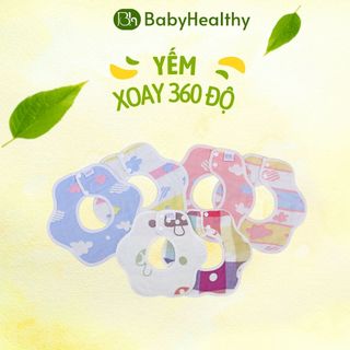 Yếm xoay 360, 6 lớp dùng 2 mặt có cúc bấm tiện lợi cho bé
