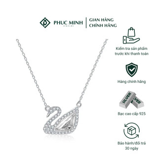 Dây chuyền thiên nga PMJ dây chuyền bạc đá pha lê lấp lánh Phúc Minh Jewelry - Dây chuyền nữ S925