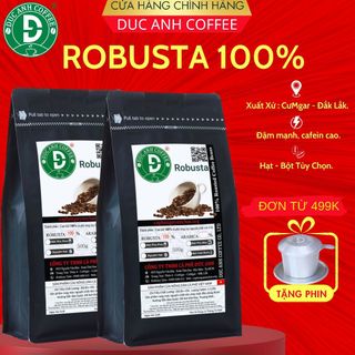 [ Gu đậm mạnh] Cà phê Rang Mộc nguyên chất Robusta Tuyển Chọn núi CưMgar - Đắk Lắk phù hợp pha máy pha phin