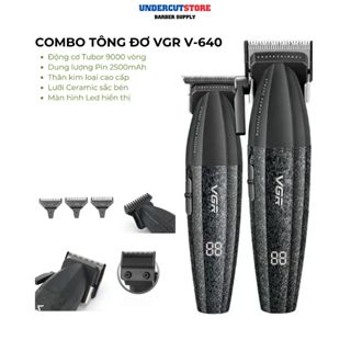 Combo Tông Đơ Cắt Tóc VGR V640 - Tông Cắt & Chấn Viền