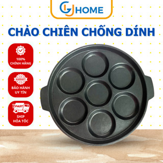  Chảo Chiên Rán Trứng Chống Dính 7 Ngăn Khuôn Chảo Hình Tròn - GU HOME 
