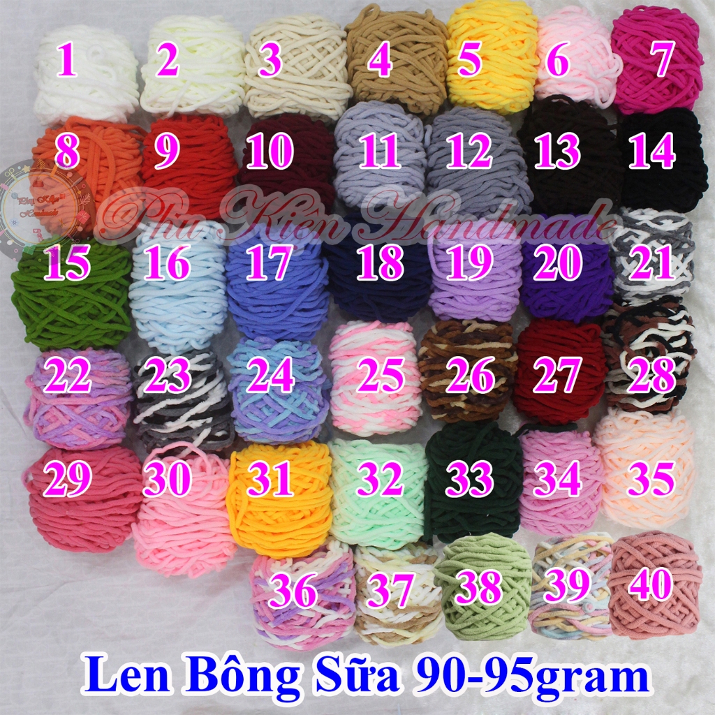 Len bông sữa / Len nhung đũa 90-95gram