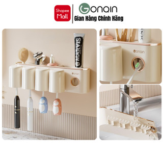  Bộ Nhả Kem Đánh Răng Tự Động GonQin Kệ Để Bàn Chải Đánh Răng Cao Cấp Chất Liệu Nhựa ABS 