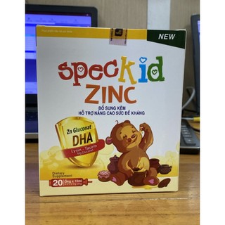 Speckid Zinc - Bổ sung kẽm, tăng cường sức đề kháng cho trẻ H20 ống