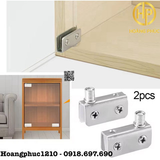 Bộ bản lề inox tủ gỗ nhấn kính 5-8mm