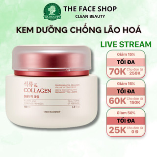 Kem dưỡng ẩm chống lão hoá phục hồi săn chắc da lựu đỏ The Face Shop Pomegranate & Collagen Volume Lifting Cream 100ml