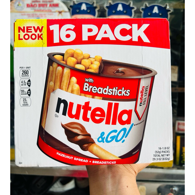 THÙNG 16 HỘP BÁNH QUE CHẤM SOCOLA HẠT DẺ NUTELLA
