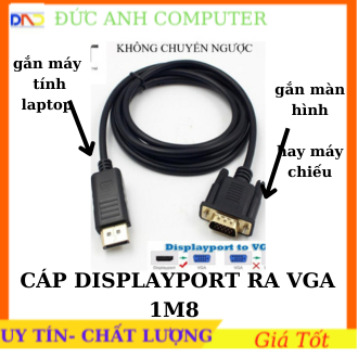 Dây cáp DisplayPort ra VGA 1m8, cáp chuyển đổi tín hiệu DisplayPort ra VGA (DP to VGA)