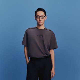 Dvrk - áo thun oversize họa tiết monogram vai v2 màu xám-dvrk-24f