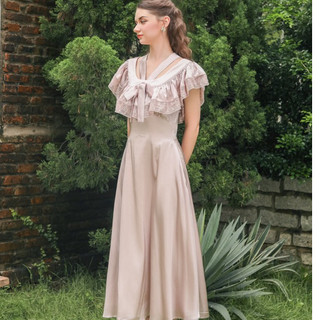 GAIETE Đầm dài maxi lụa vintage - Kelly Silk Dress - Lilac