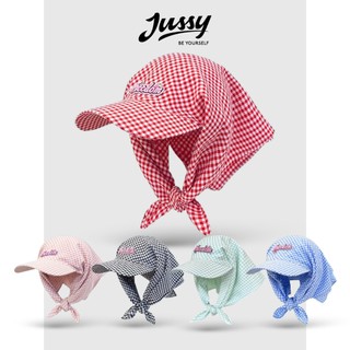  Mũ Trùm Đầu Sọc Caro Xinh Xắn Jussy Official Kiểu Nón Lưỡi Trai Kèm Khăn Trùm Đầu Đa Năng Tạo Nhiều Kiểu Dễ Thương 