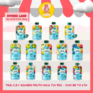 Trái Cây Nghiền FRUTO Nga Túi 90g - Hoa Quả Nghiền FRUTONANNY Cho Bé Ăn Dặm Từ 6M+