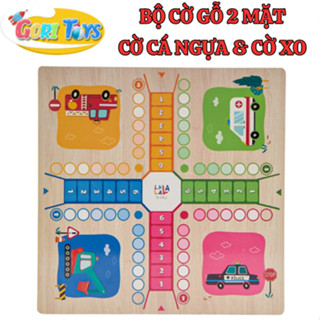 Bộ cờ gỗ 2 mặt 2in1 CỜ CARO và CỜ CÁ NGỰA hỗ trợ phát triển tư duy logic cho bé