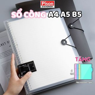 Sổ còng A4 B5 A5 binder 8 còng ruột giấy refill làm planner bullet journal take notes Pison