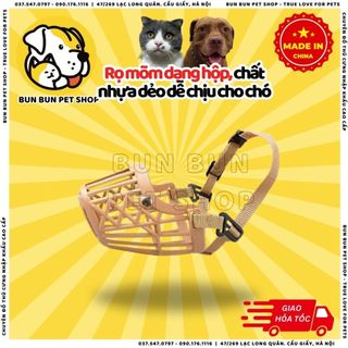 Rọ mõm dạng hộp, chất nhựa dẻo dễ chịu cho chó