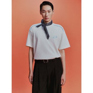 Dvrk - áo thun oversize họa tiết monogram vai v2 màu kem xanh-dvrk-24f