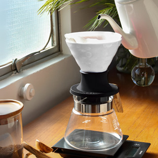 Phễu Hario Switch sứ trắng Immersion Dripper size 02 kèm giấy lọc (có nút tắt/mở để ngâm/ủ cà phê)