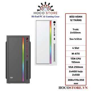 Case vsp v206 đen - trắng case có sẵn led rgb, usb 3.0 - hoco store pc
