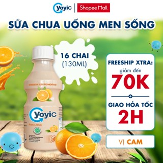 [16 Chai] 2 Lốc Sữa Chua Uống YOYIC Men Sống Tự Nhiên-50 Tỷ Lợi Khuẩn Hỗ Trợ Tiêu Hoá 130ml - Vị Cam