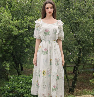 GAIETE Đầm dài maxi cotton vintage_ Caroline cotton maxi