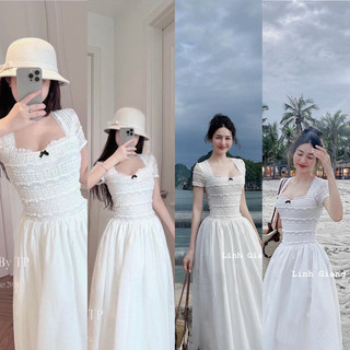 ĐẦM MAXI XOÈ PHỐI REN TIỂU THƯ ĐẦM HAI LỚP