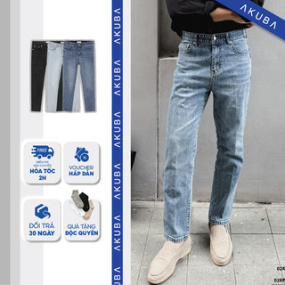 Quần Jean Nam AKUBA Slimfit Dày Dặn Tôn Dáng Bền Màu Thoáng Khí Cá Tính | 02KP0951