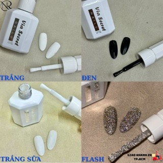 Sơn gel Trắng - Đen - Trắng Sữa - Flash Via Secret 15ml - Nails Red