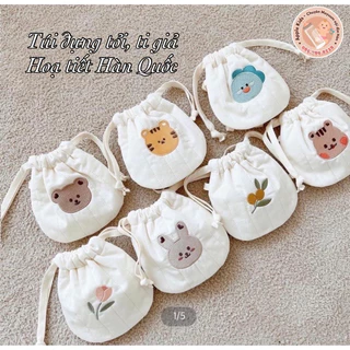 Túi đựng tỏi,ti giả thêu hình họa tiết dễ thương cho bé yêu, hàng xuất Hàn