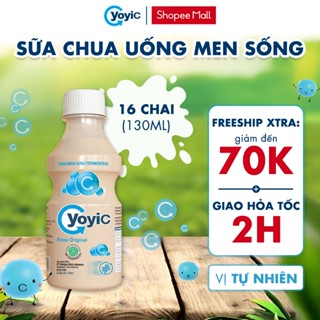 [16 chai] 2 Lốc Sữa Chua Uống YOYIC Men Sống Tự Nhiên  - 50 Tỷ Lợi Khuẩn Hỗ Trợ Tiêu Hoá - 130ml