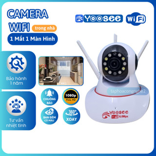Camera IP WIFI YOOSEE 3 Râu Quan Sát Trong Nhà xoay 360 độ, Hỗ Trợ FLASH Ban Đêm Có Màu, Đàm Thoại 2 Chiều