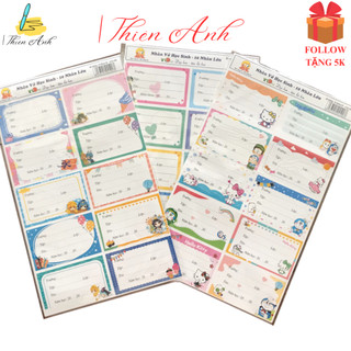1 xấp 40 nhãn decan 10 ô lớn dán vở, tập, sách có keo sẵn, 1 tờ 10 nhãn ô lớn tân thuận tiến
