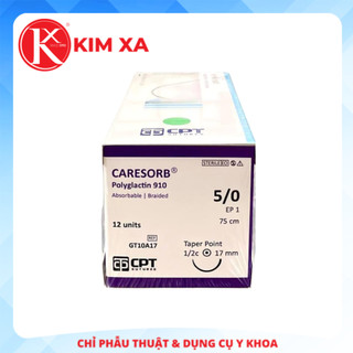 CHỈ PHẪU THUẬT TỰ TIÊU CPT CARESORB® POLYGLACTIN 910 số 5/0  - GT10A17 (hộp 12 tép)