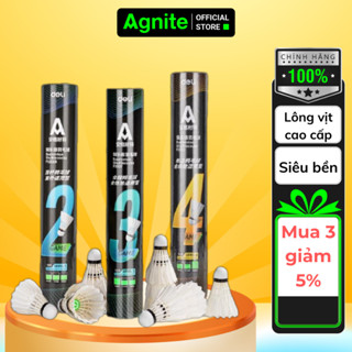 Ống 12 Quả Cầu Lông Agnite Chính Hãng Cầu Nhựa Và Cầu Lông Vũ, Chịu Va Đập Tốt Chất Lượng Cao Luyện Tập Và Thi Đấu