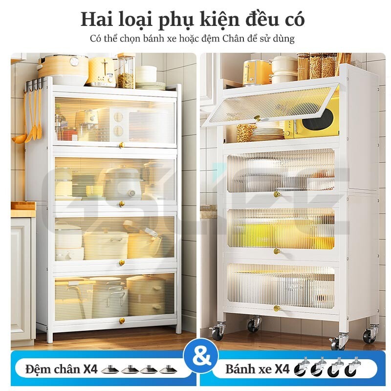 Gslife Kệ Để Đồ 70/80cm-Kệ Nhà Bếp Đa Năng Kệ Để Nôi, Kệ Lò Vi Sóng,Có Bánh Xe, Chống Bụi