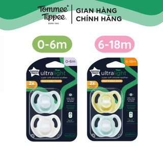 Ty ngậm silicon siêu nhẹ tommee tippee ultra light cho bé 0-6, 6-18 tháng
