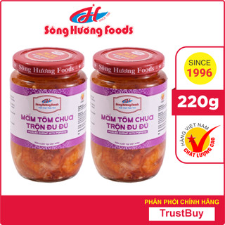 2 Hũ Mắm Tôm Chua Trộn Đu Đủ Sông Hương Foods Hũ 220g - Chấm gỏi cuốn , heo , bò , gà , rau sống , bún mắm