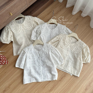 Áo thô đục lỗ cổ sen
