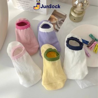 Tất lười nữ dễ thương Junsock vớ cotton sọc gân chất liệu thoáng mát ND46
