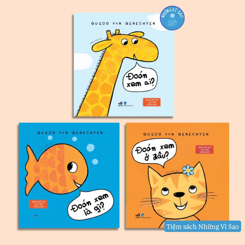 Bộ sách đố vui lật giở song ngữ - Đoán xem là gì, đoán xem ở đâu, đoán xem ai (3 cuốn) - Bìa cứng