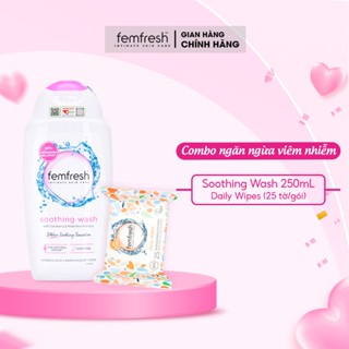  Comnbo Tiện Lợi Hỗ Trợ Các Vấn Đề Vùng Kín Giúp Sạch Thơm Tươi Mới 250ml   DDVS Soothing + Khăn ướt 25 tờ gói  