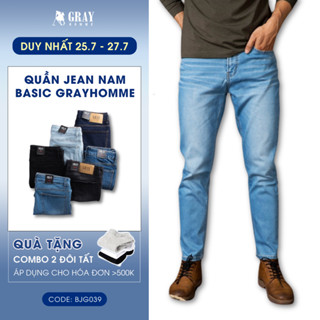 Quần Jean Nam Basic Slimfit Co Giãn GrayHomme không bai xù, bền màu, Phom Ôm, Trẻ Trung, Thanh Lịch