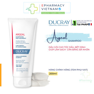 Dầu Gội DUCRAY Argeal Shampoo Dạng Kem Điều Tiết Bã Nhờn & Chống Bết Dính 200ml